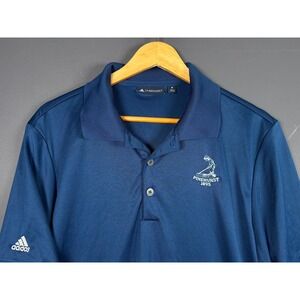 Adidas Pinehurst 1895 Golf Polo Shirt Mens Medium Navy Blue Putter Boy Logo